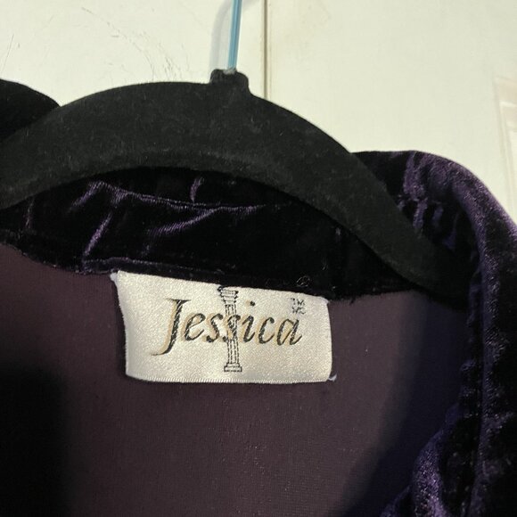 Y2K Jessica Velvet Shirt Womens 12 Purple Whimsigoth Fairy Dark Romantic Blouse - Picture 3 of 7
